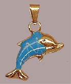 Pingente golfinho de resina azul